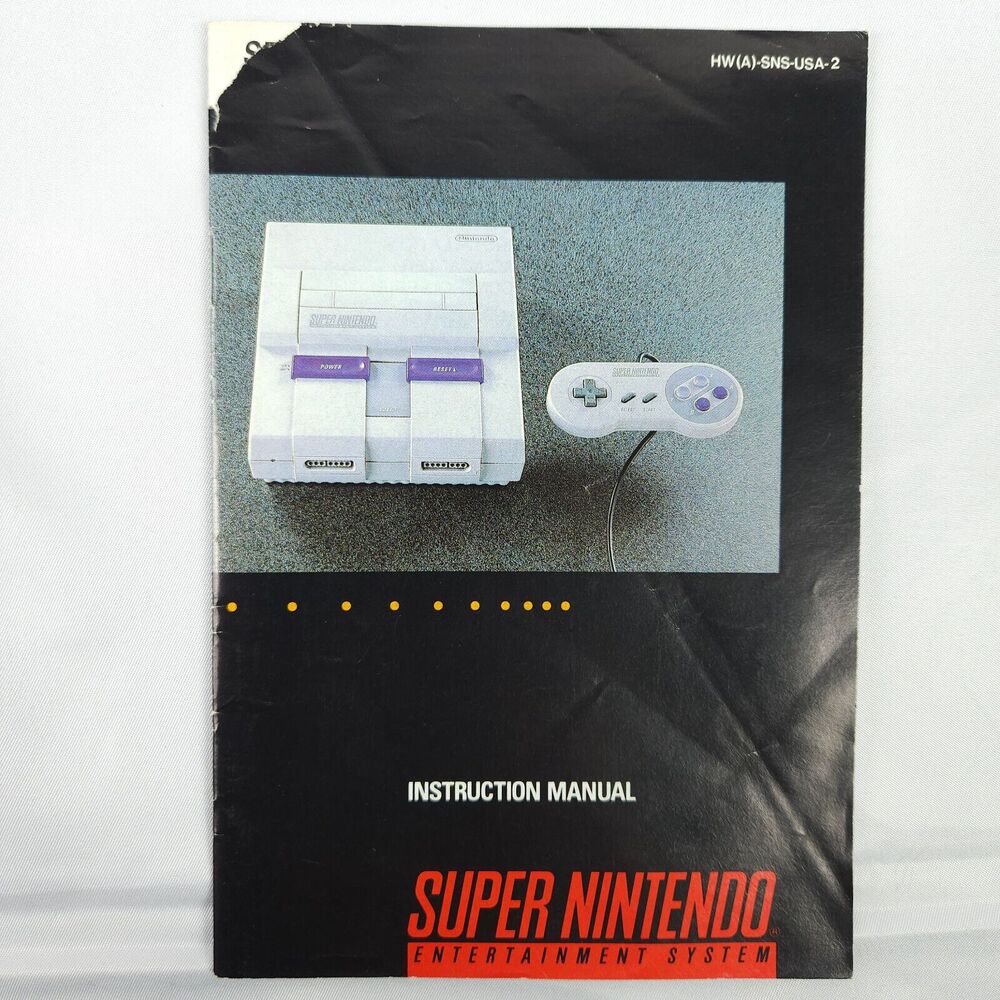 SNES‎ Super Nintendo Entertainment System Console Instruction Manual *ONLY*